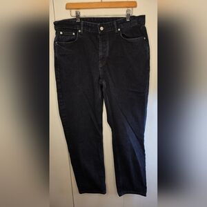 ZARA mens Straight Leg, High Waist, Dark Wash Jeans 34